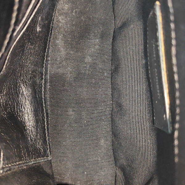 Chevron Calfskin Shoulder Bag Black