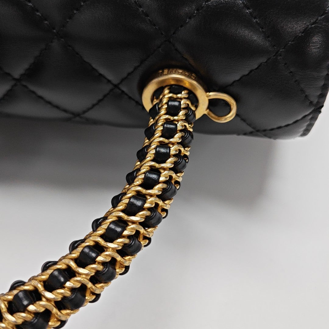 COCO HANDLE Small Quilted Calfskin Black