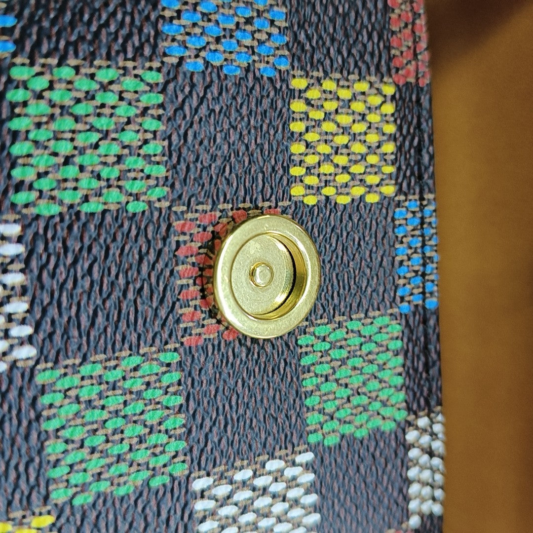 LOCKME EAST WEST Mini Damier Coated Canvas Multicolor