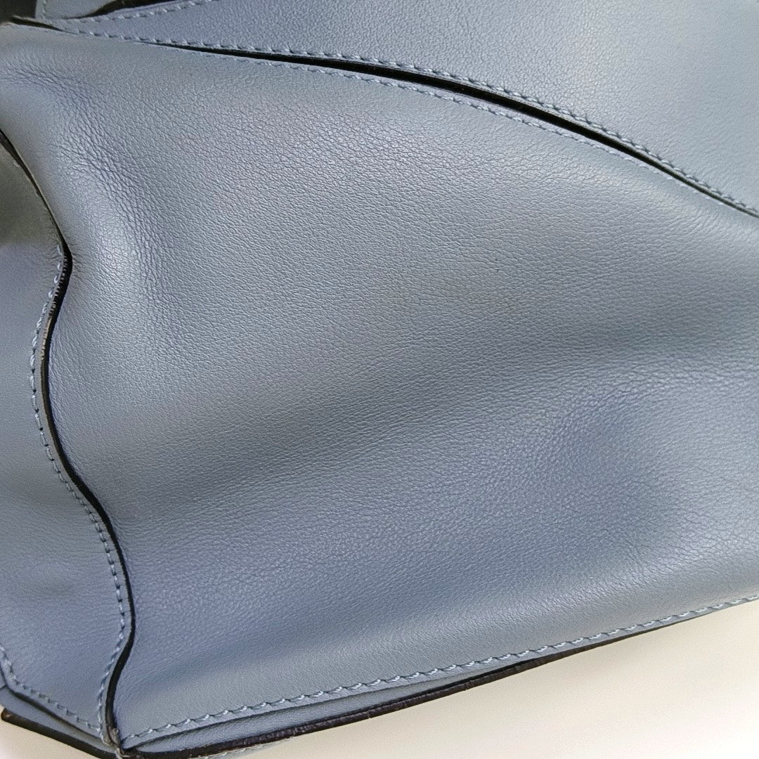 Puzzle Medium Calfskin Blue