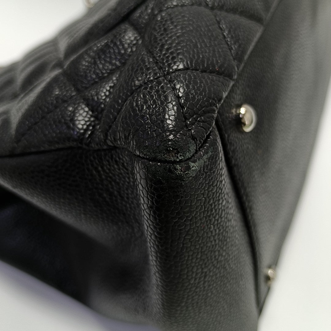 CHANEL GST Extra Large Quilted Grained Calfskin Black