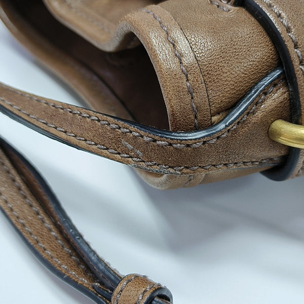 Lambskin Bucket Bag Brown