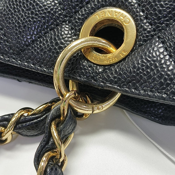 CHANEL PST Quilted Grained Calfskin Black
