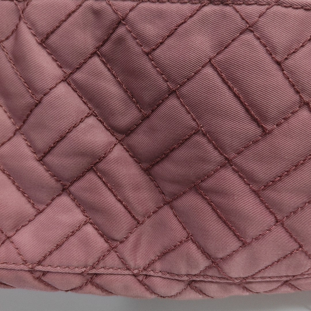 Quilted Nylon Shoulder Bag Pink