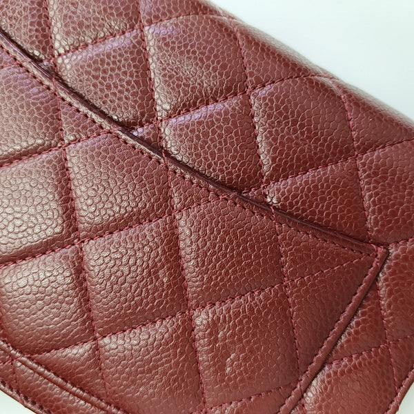 WOC Quilted Grained Calfskin Red