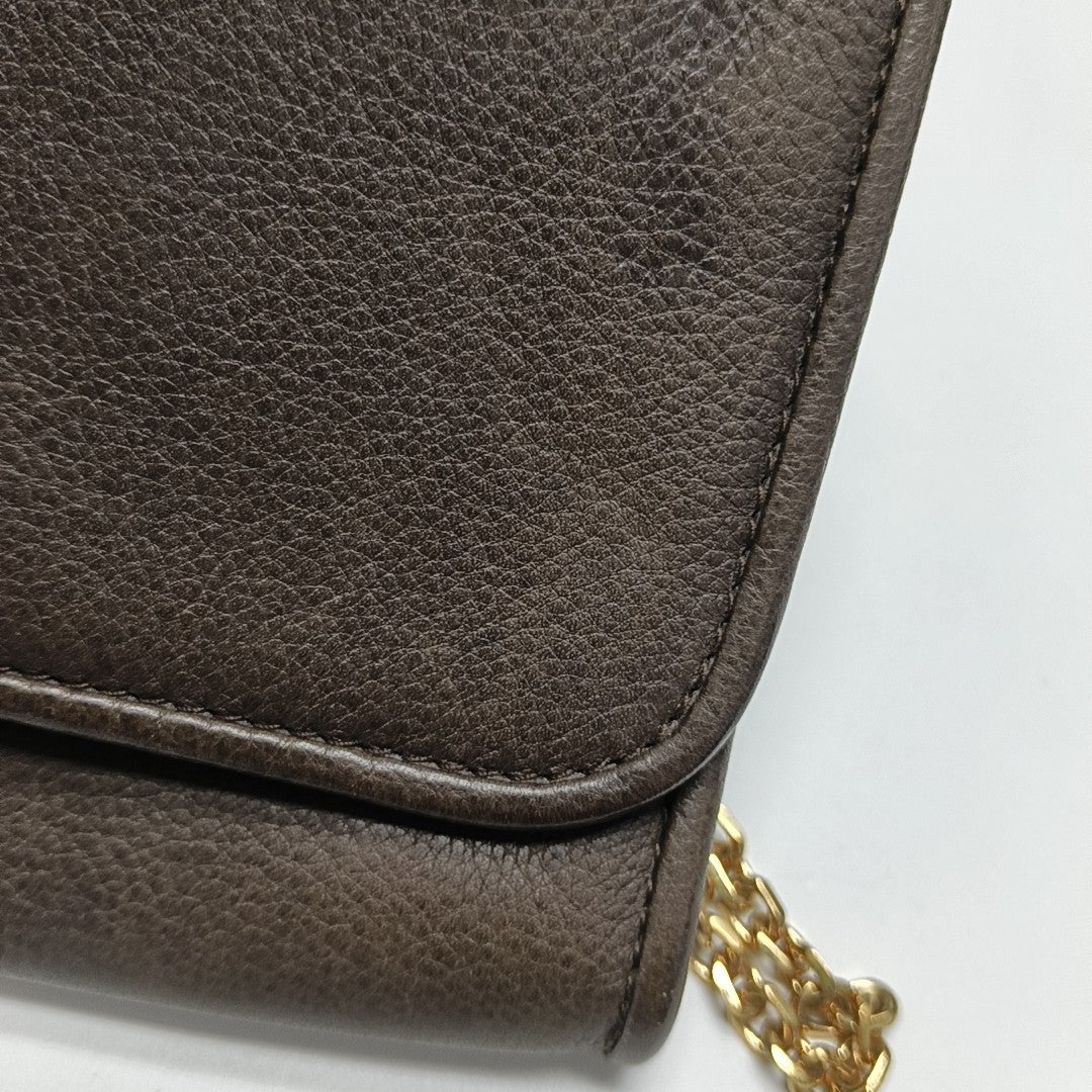 Calfskin Top Handle Bag Brown