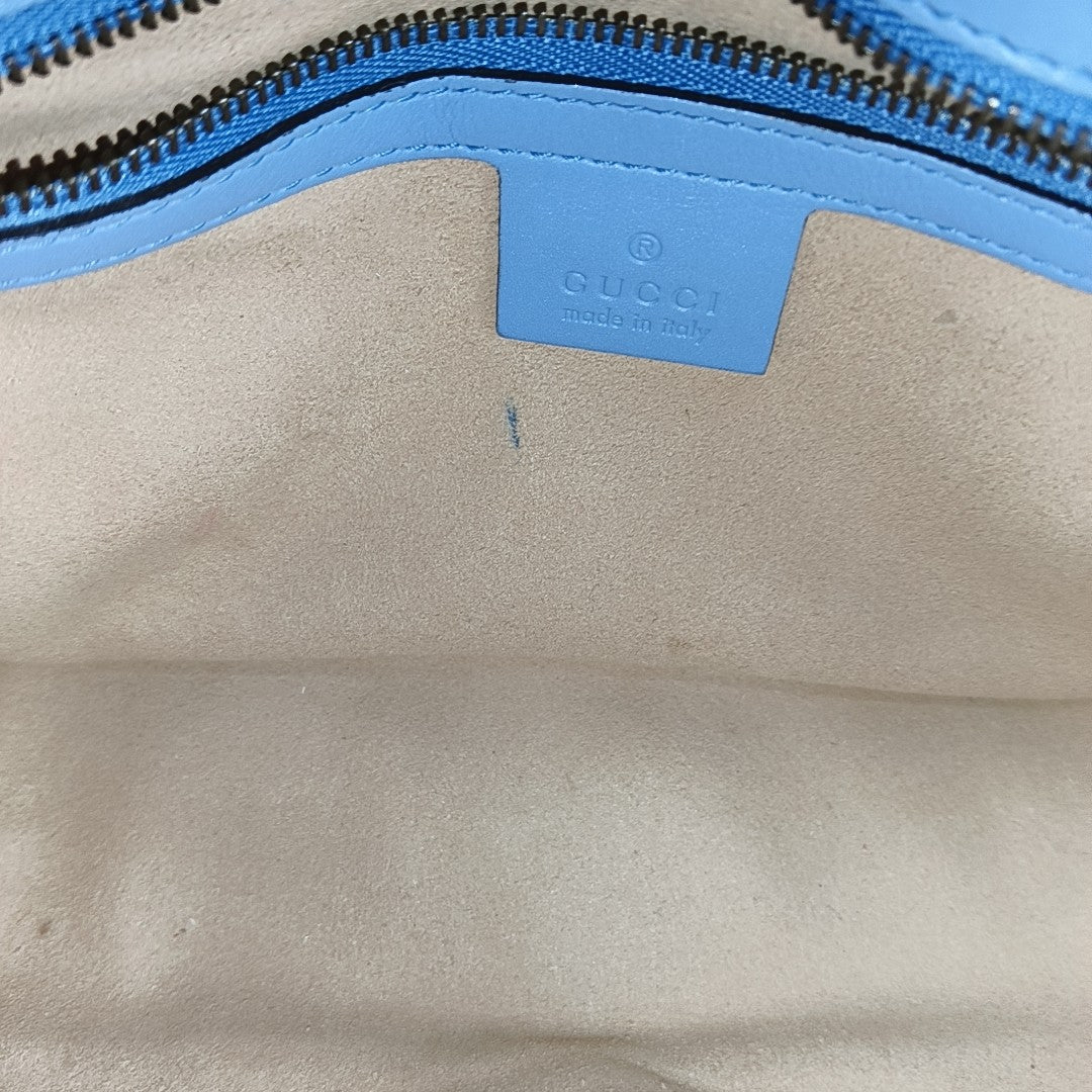 GG Marmont Medium Quilted Calfskin Blue