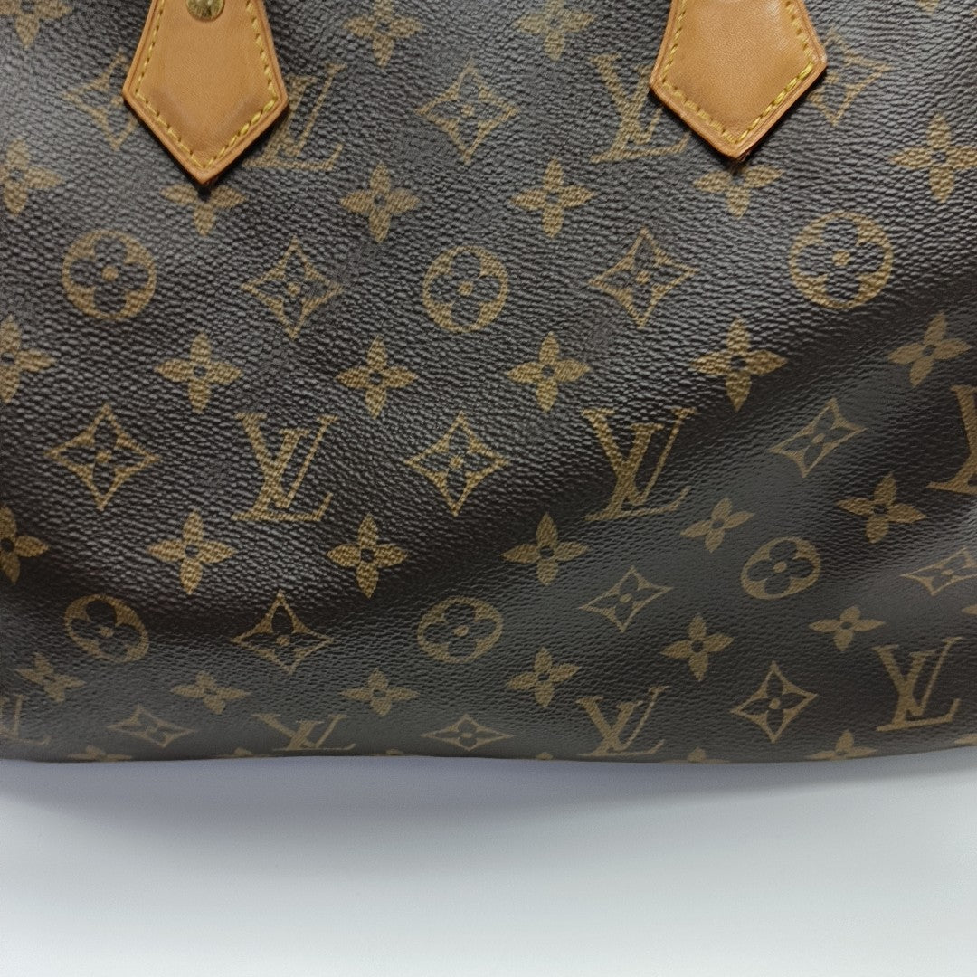 SPEEDY 30 Monogram Coated Canvas Brown