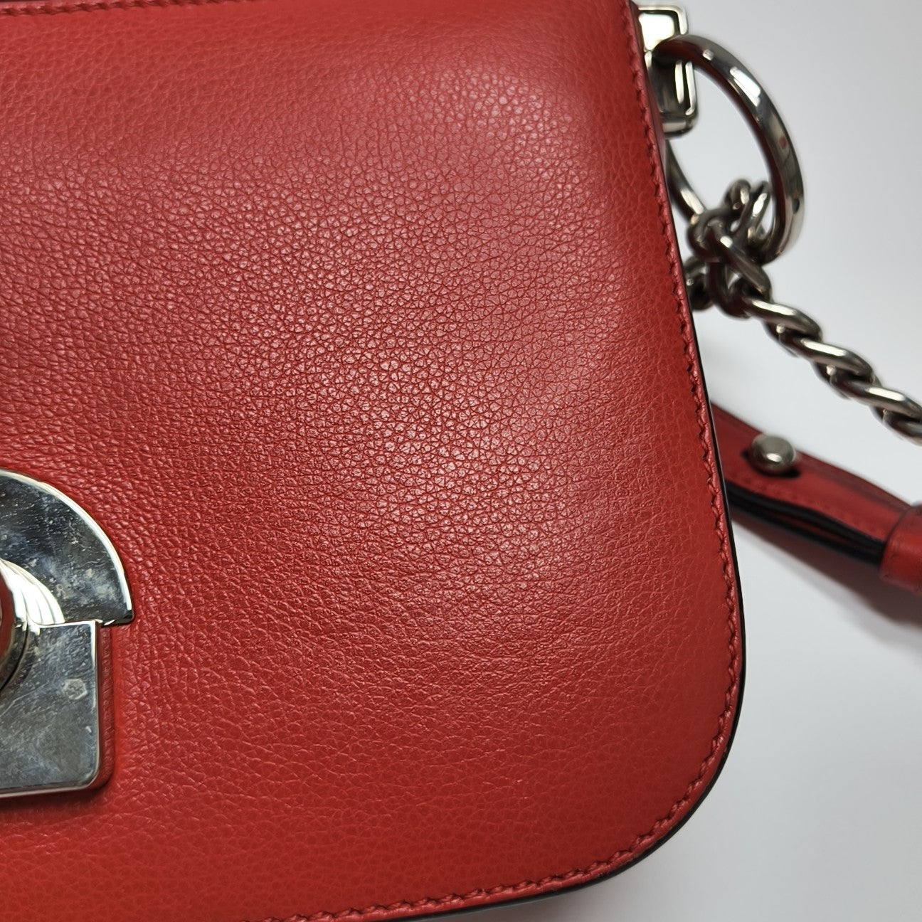 Calfskin Shoulder Bag Red