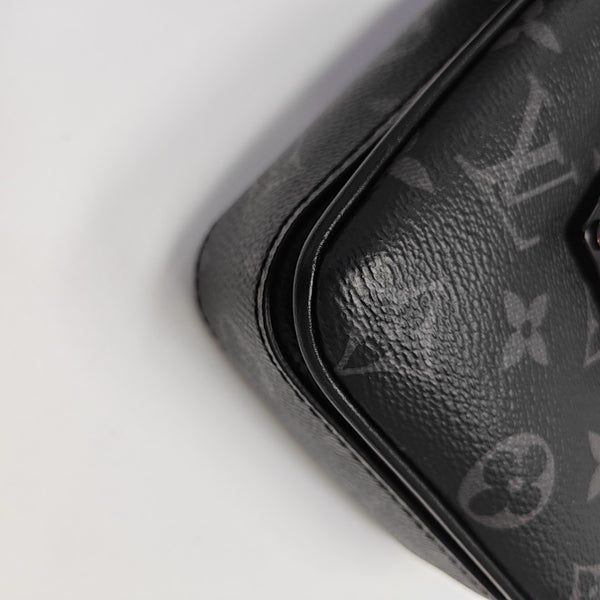 S LOCK Monogram Coated Canvas Black