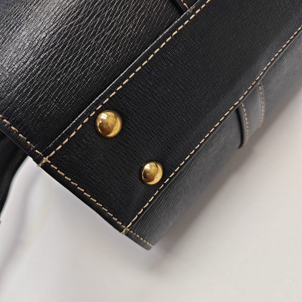 Calfskin Top Handle Bag Black