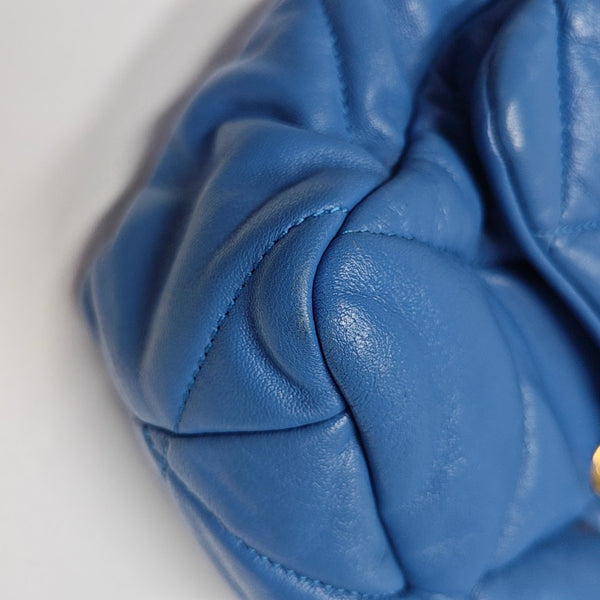 CHANEL 19 Large Quilted Lambskin Blue