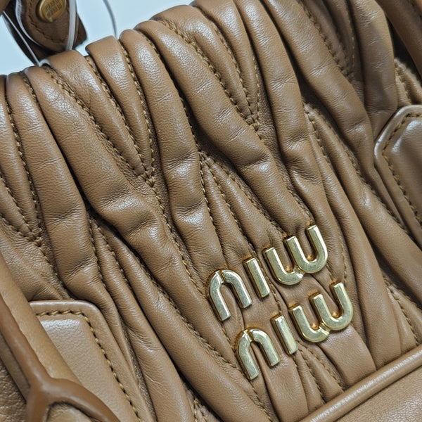 Arcadie Matelassé Large Quilted Lambskin Brown