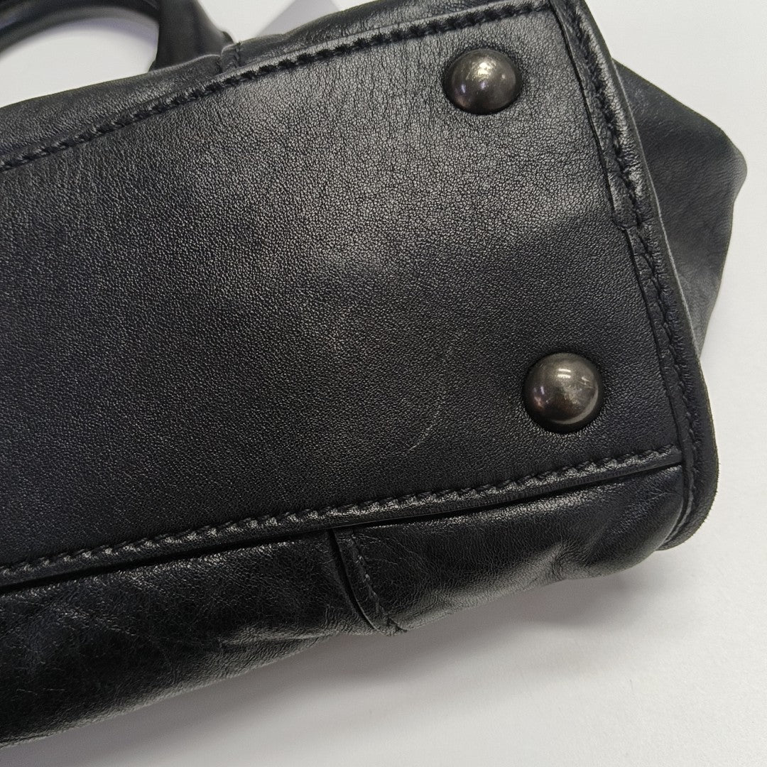 Calfskin Shoulder Bag Black