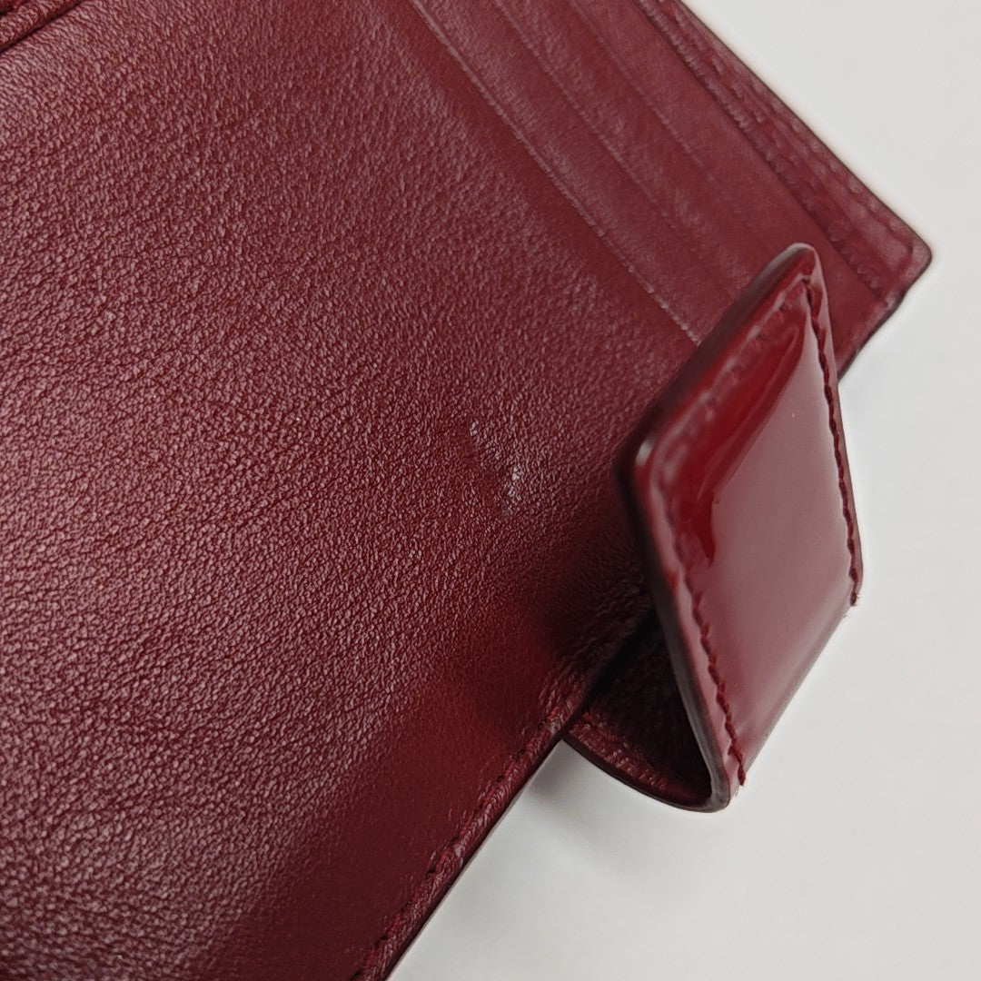 Lady Dior Cannage Patent Leather Red Wallet