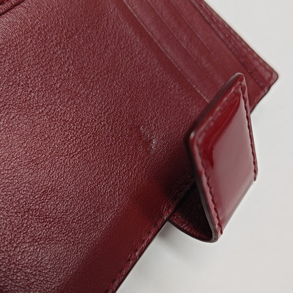 Lady Dior Cannage Patent Leather Red Wallet
