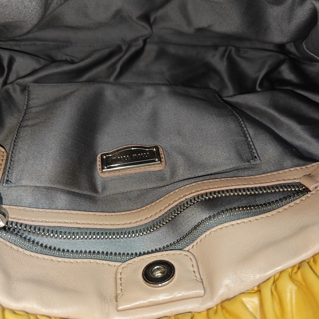 Calfskin Top Handle Bag Yellow