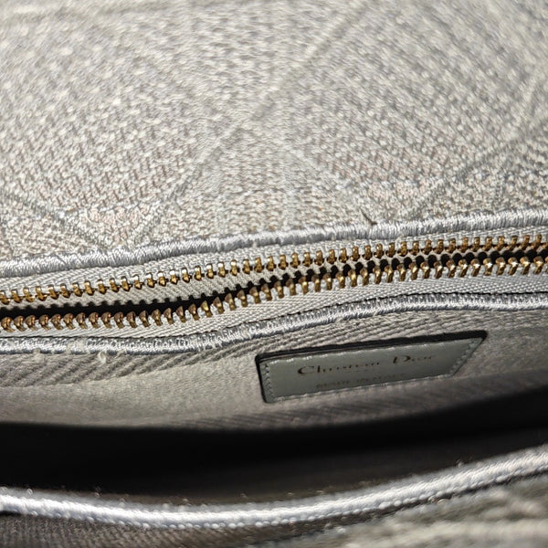 Lady D-Lite Medium Cannage Canvas Gray
