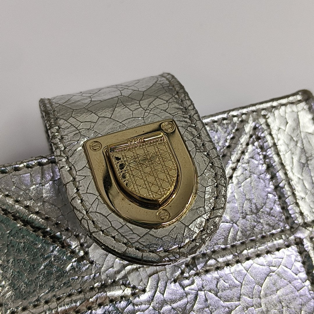 Diorama Cannage Calfskin Silver Wallet