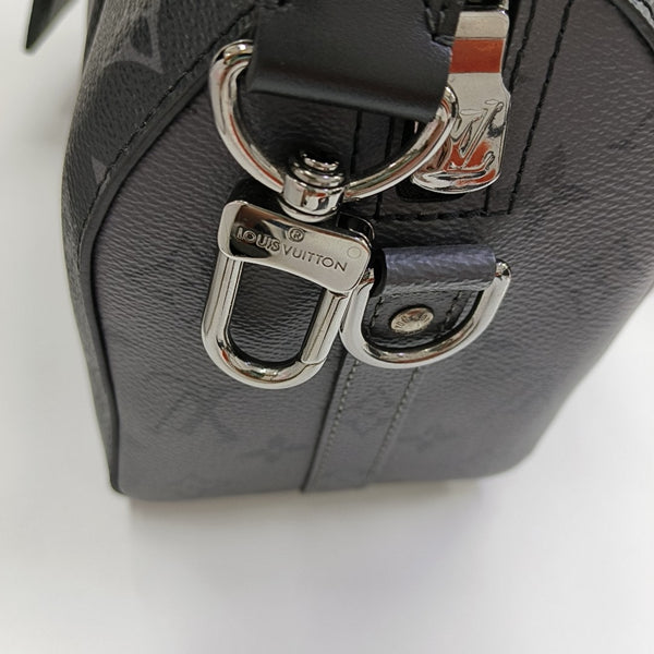 KEEPALL 25 Monogram Coated Canvas Black