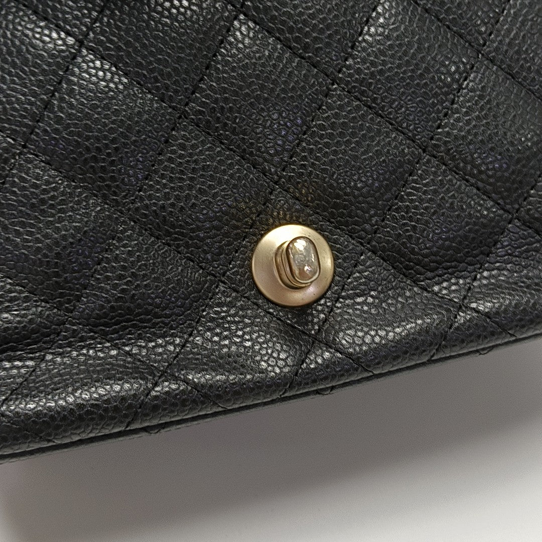 CLASSIC FLAP Mini Quilted Grained Calfskin Black