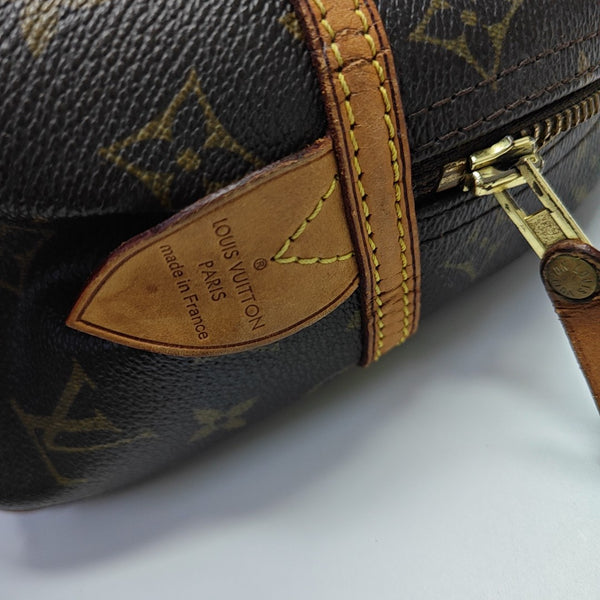 MONTORGUEI PM Monogram Coated Canvas Brown