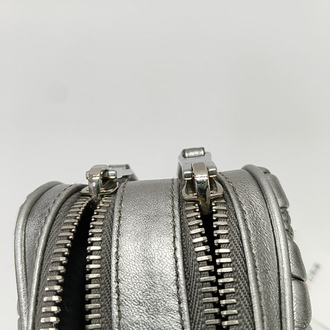 Quilted Lambskin Shoulder Bag Silver