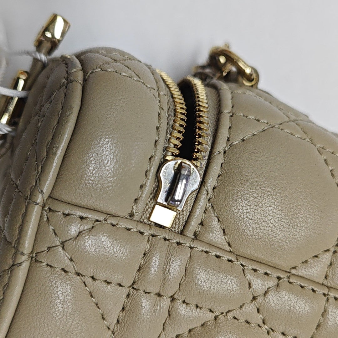 Lady Dior Super Mini Cannage Lambskin Beige
