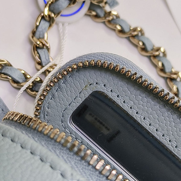 VANITY CASE Quilted Grained Calfskin Blue