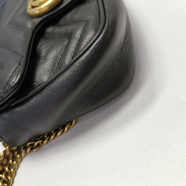 GG Marmont Mini Quilted Calfskin Black