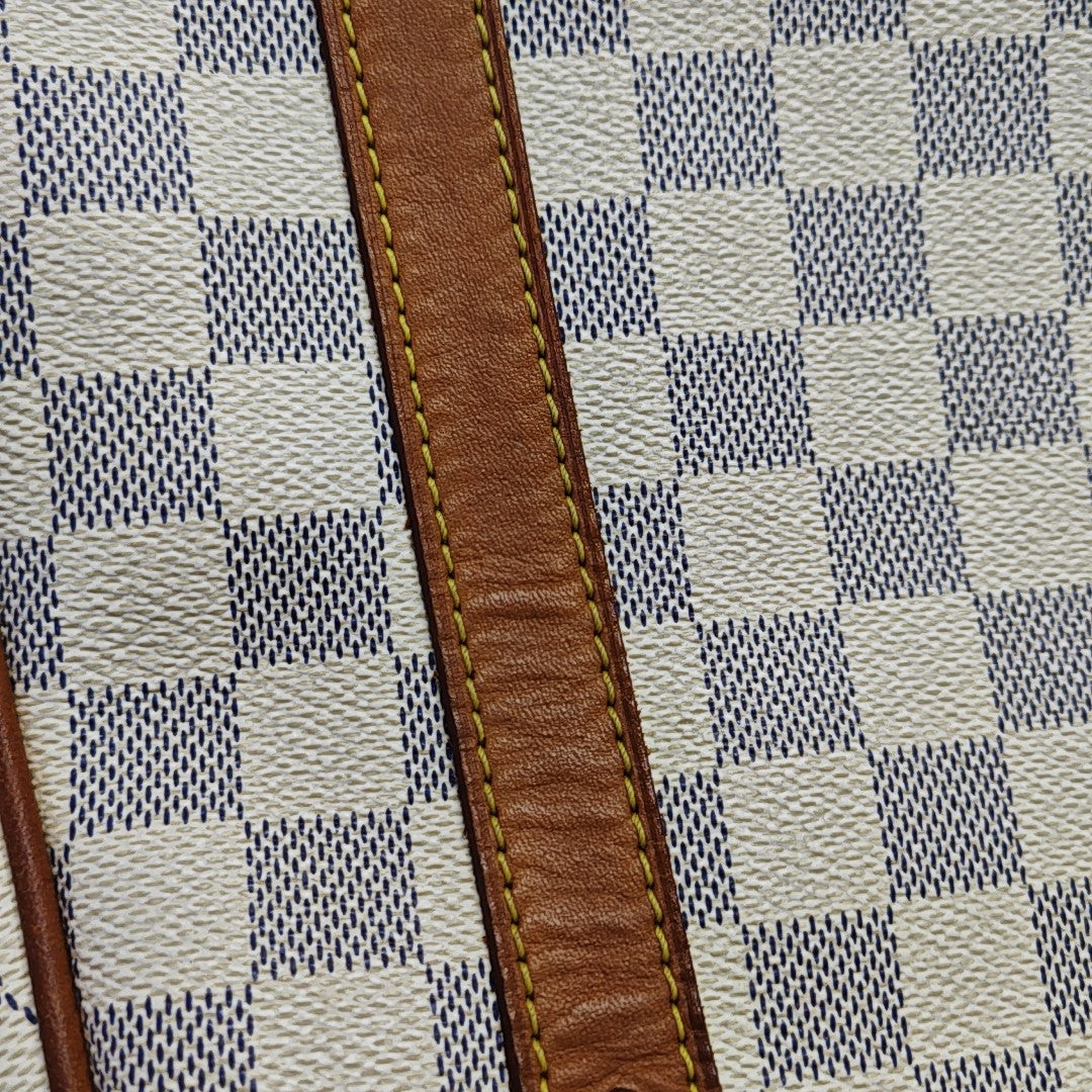 STRESA Damier Azur Coated Canvas White