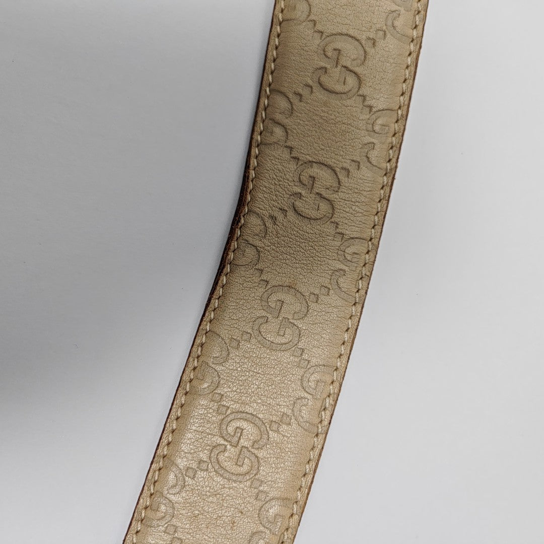 Leather Belt Beige