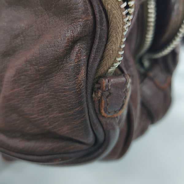 Calfskin Top Handle Bag Brown