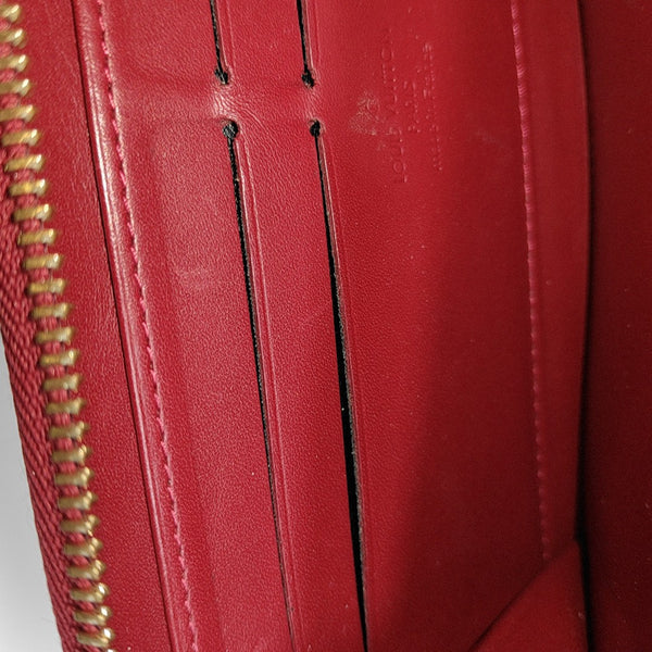 ZIPPY Monogram Patent Calfskin Red Wallet
