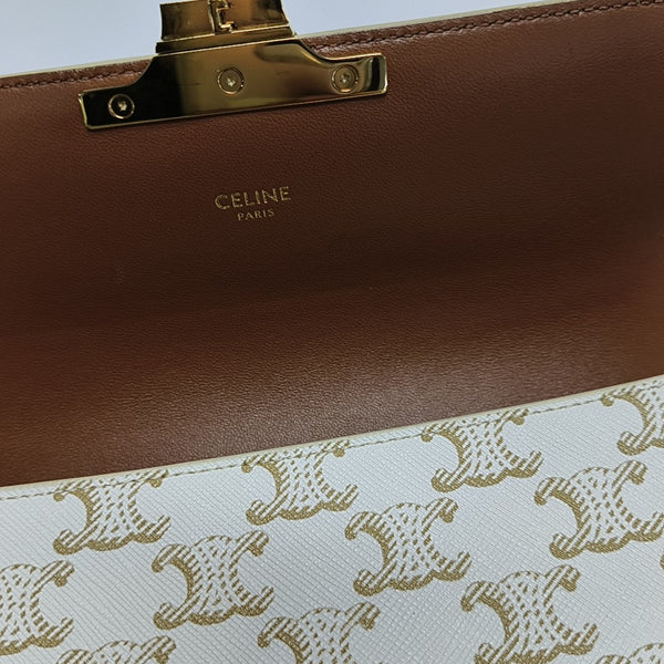 TRIOMPHE Small Coated Canvas White