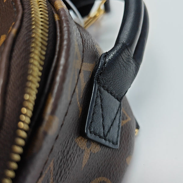 PALM SPRINGS Mini Monogram Coated Canvas Brown