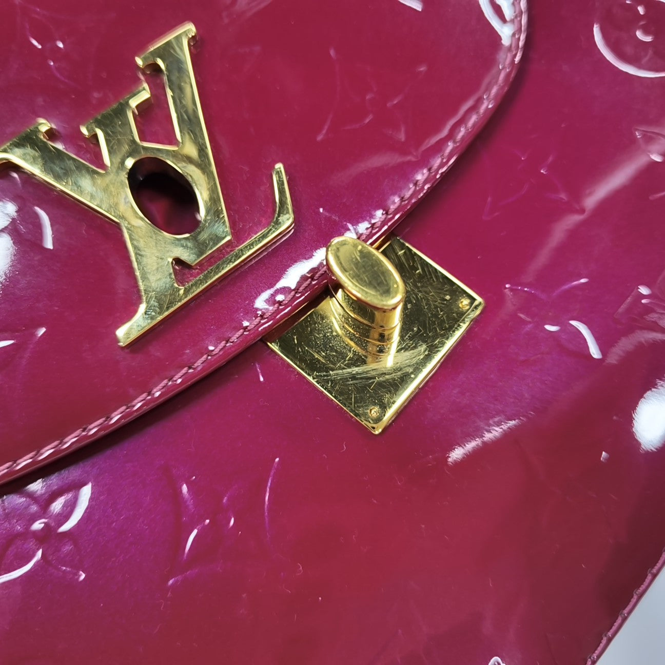 PASADENA PM Monogram Patent Leather Red