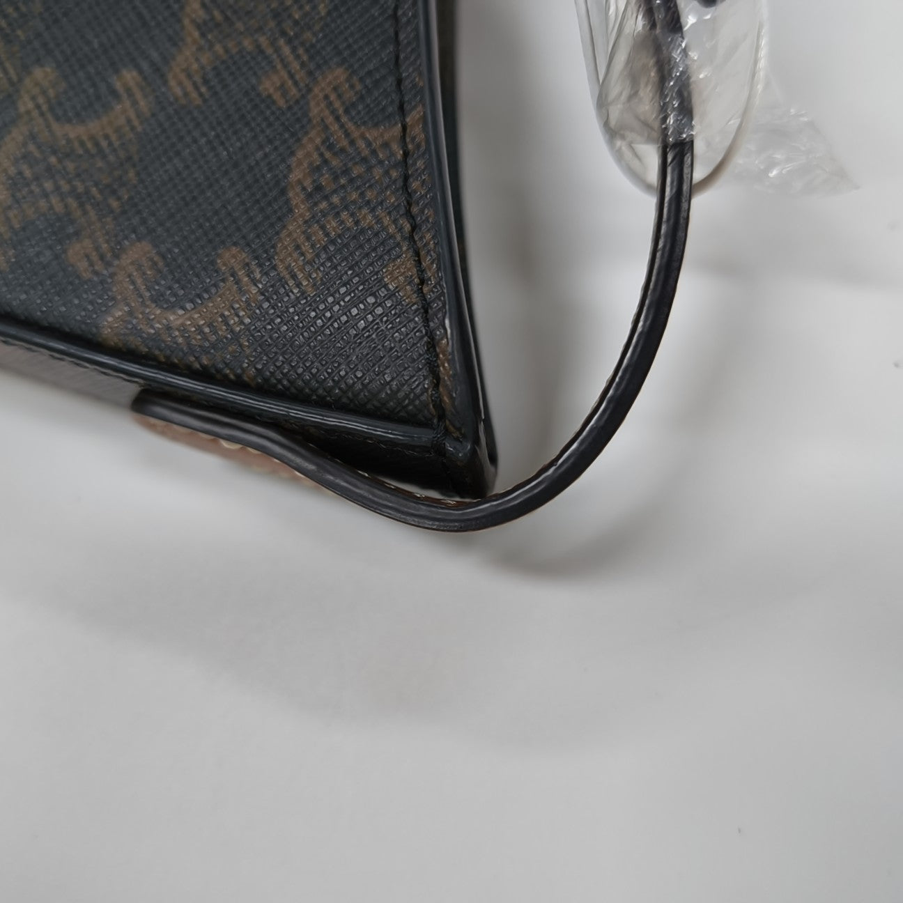 Coated Canvas Top Handle Bag Medium Brown