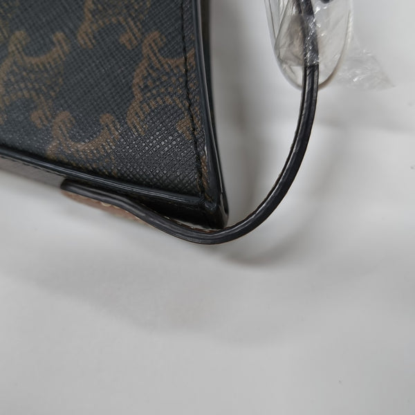 Coated Canvas Top Handle Bag Medium Brown