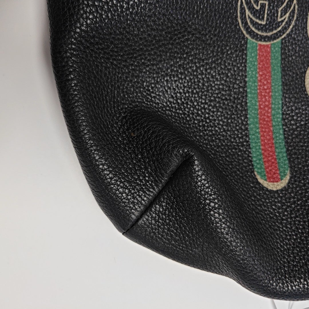 Print Large Calfskin Black