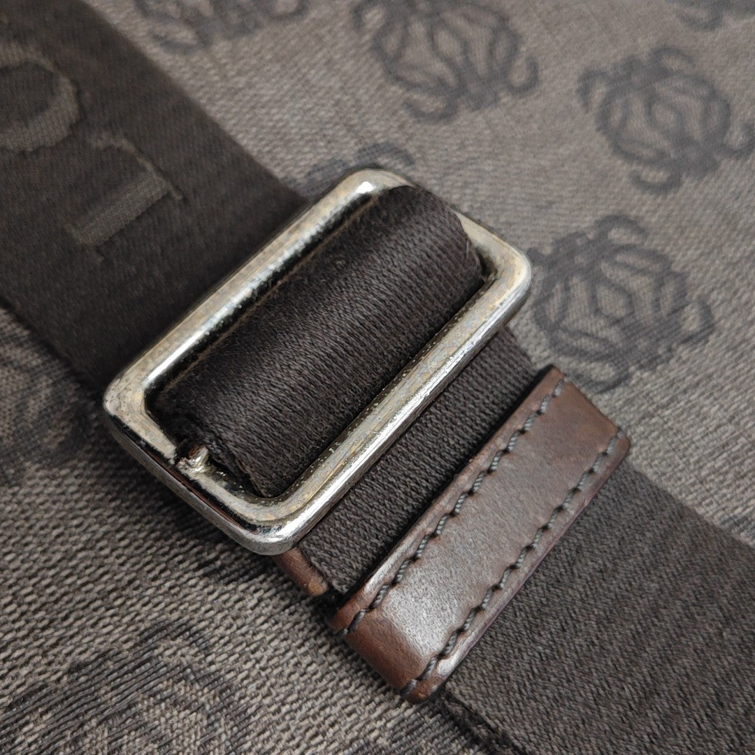 Coated Canvas Shoulder Bag Brown