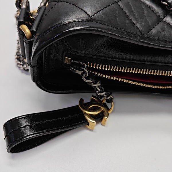GABRIELLE Small Quilted Calfskin Black