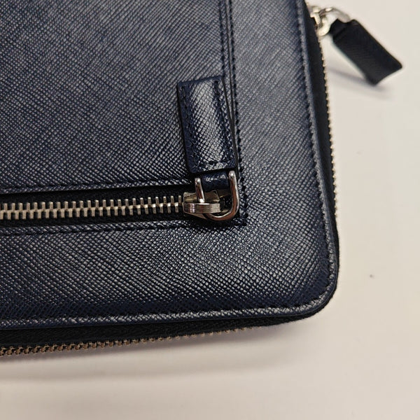 Saffiano Calfskin Clutch Blue