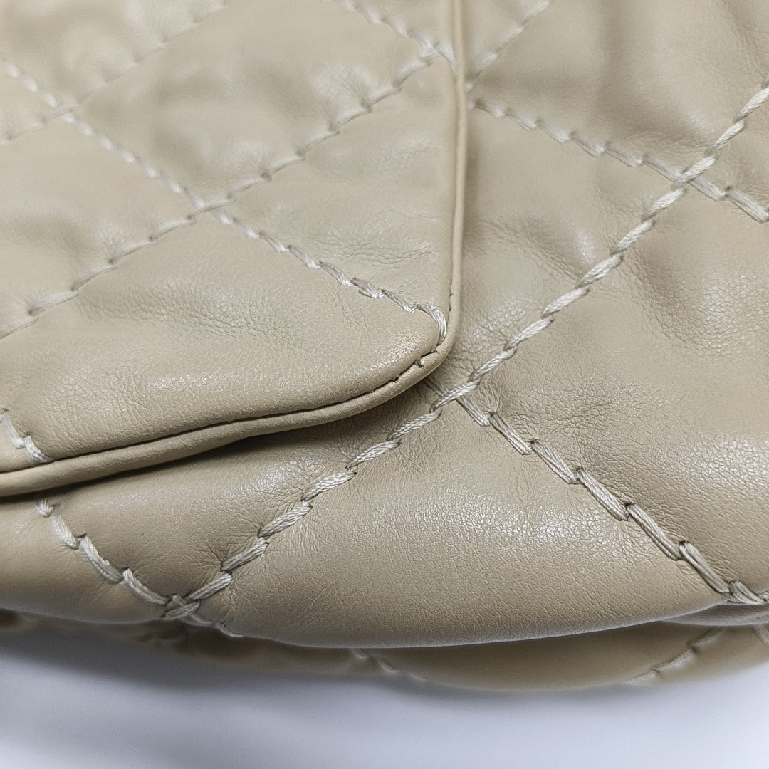 CC CROWN Quilted Calfskin Beige