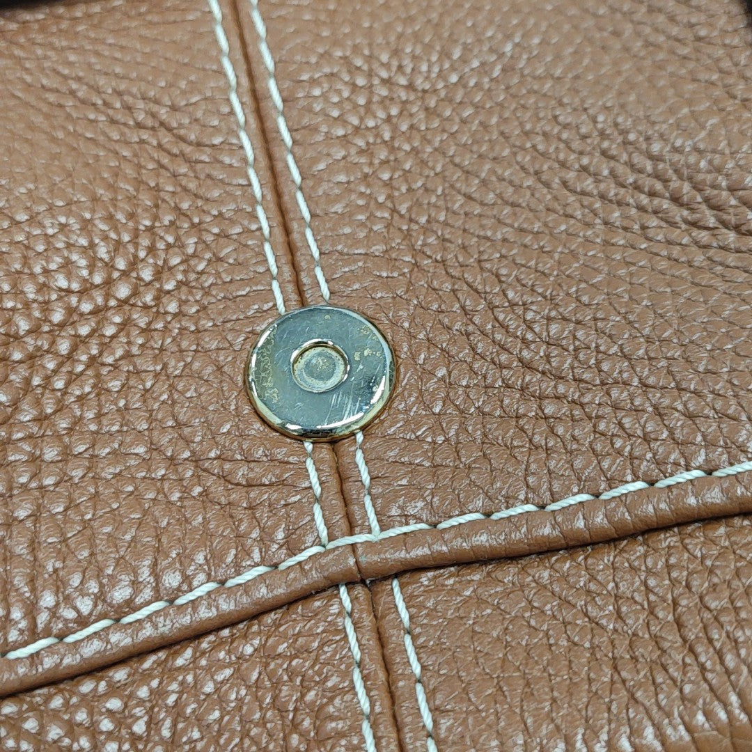 Calfskin Top Handle Bag Brown