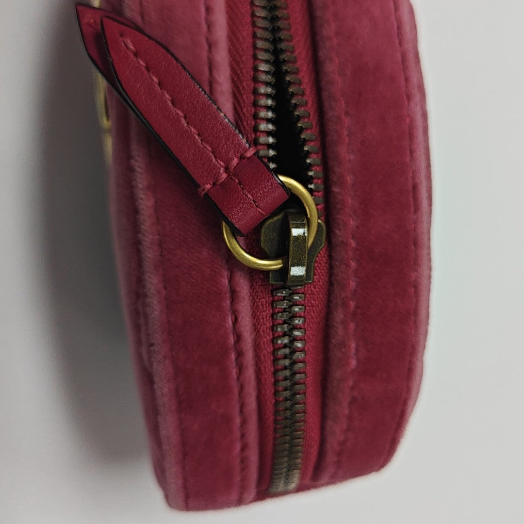 GG Marmont Super Mini Quilted Velvet Red