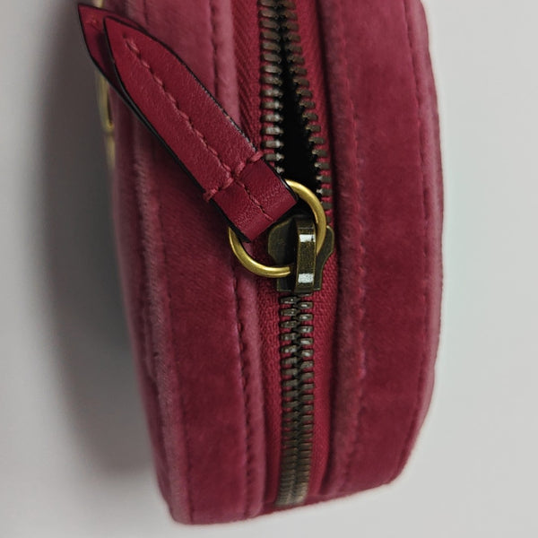 GG Marmont Super Mini Quilted Velvet Red