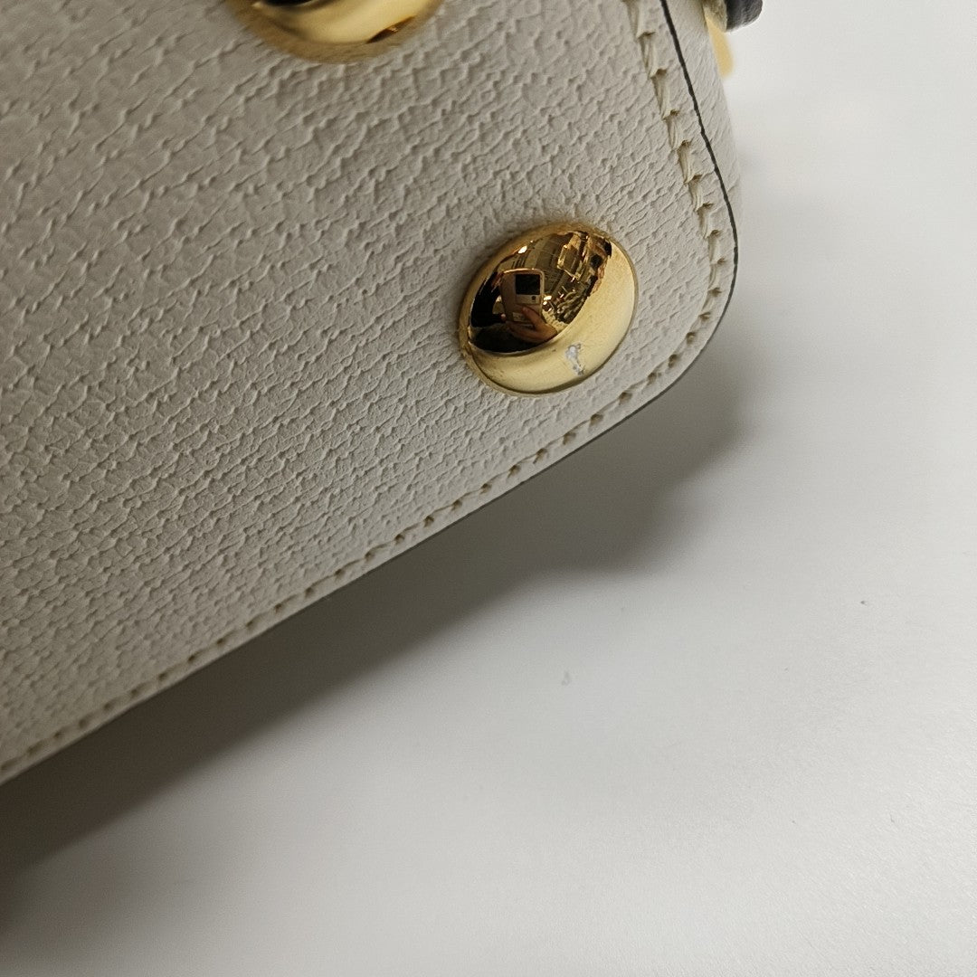 Authenticated pre-owned  Horsebit 1955 Mini Leather White - Shoulder Bag at Looply