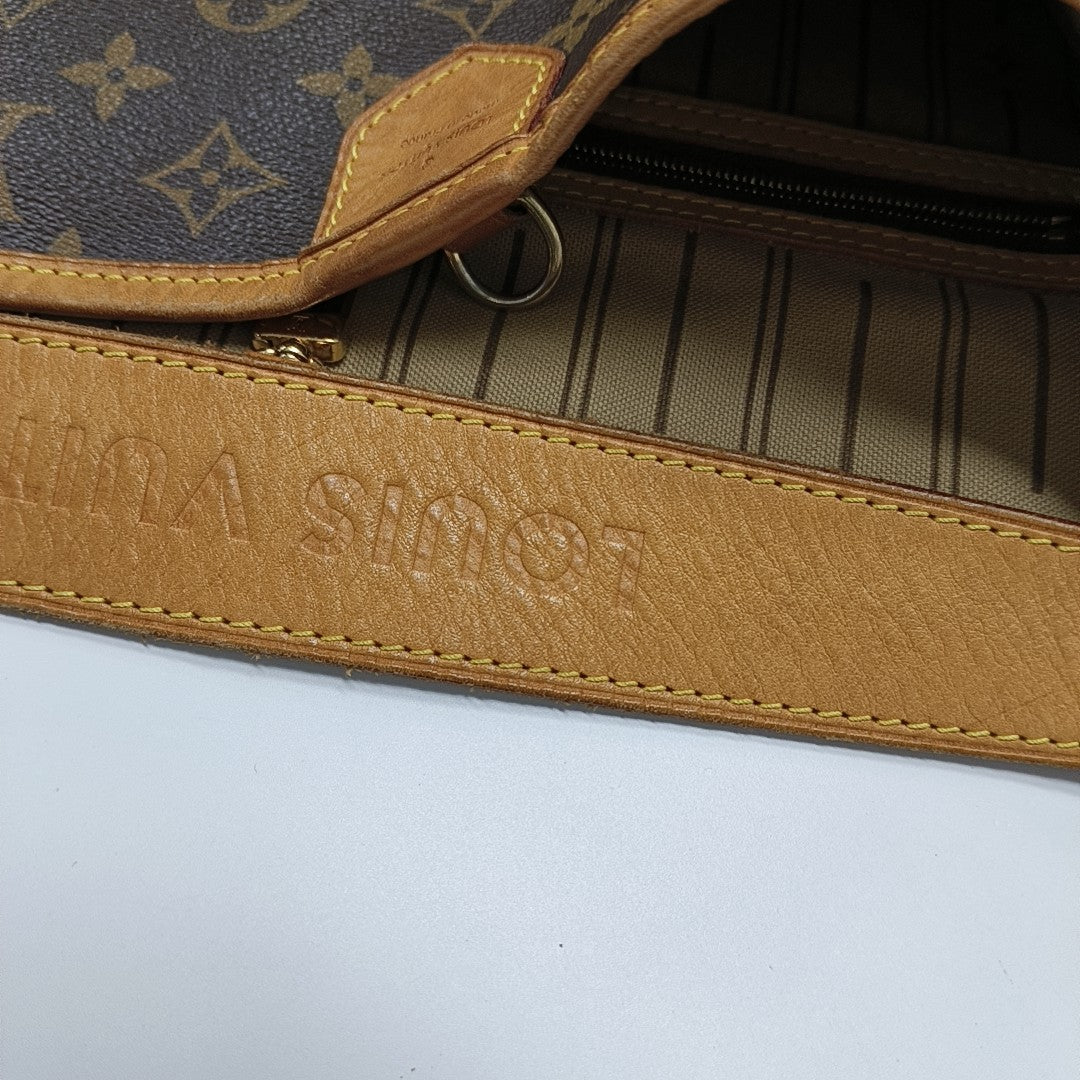 Monogram Coated Canvas Tote Bag Brown