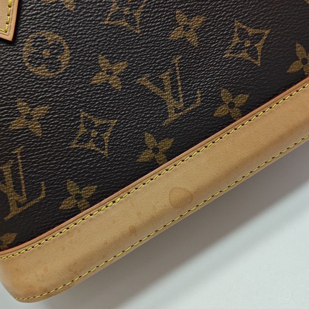 ALMA BB Monogram Coated Canvas Brown